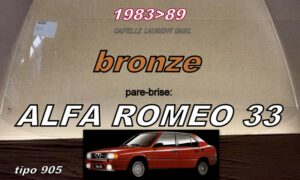 Pare-brise teinté bronze ALFA ROMEO 33 Série 1.2 - 1983/89