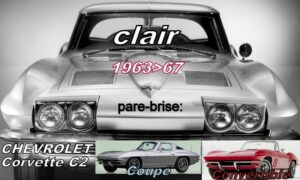 Pare-brise clair CHEVROLET CORVETTE C2 - 1963/67