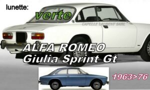 Lunette teintée verte ALFA ROMEO GIULIA Sprint GT - Coupé BERTONE - 1963/76