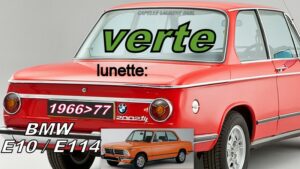 Lunette teintée verte BMW E10/E114 Série 02 Berline - 1966/77