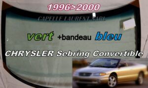 Pare-brise teinté vert +bandeau bleu CHRYSLER SEBRING CABRIOLET - 1996/00