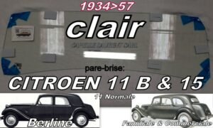 pare-brise clair CITROEN TRACTION AVANT 11 B/15 -1934/57