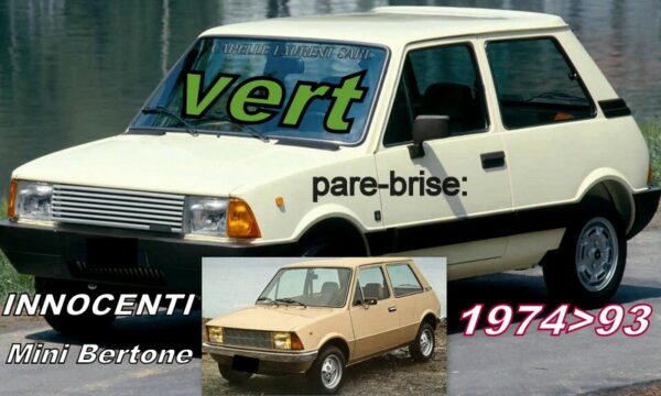 Pare-brise teinté vert INNOCENTI MINI BERTONE - 1974/93