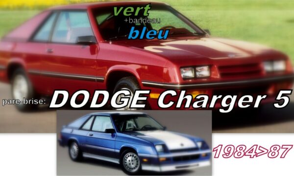 Pare-brise teinté vert +bandeau bleu DODGE CHARGER 5 - 1984/87