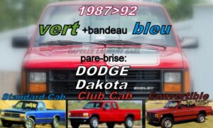 Pare-brise teinté vert +bandeau bleu DODGE DAKOTA PICKUP - 1987/92