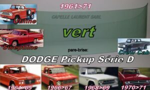 Pare-brise teinté vert DODGE série D/W PICKUP - 1961/71