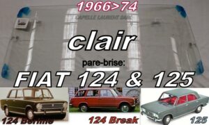 Pare-brise clair FIAT 124/125 BERLINE/BREAK  - 1966/74