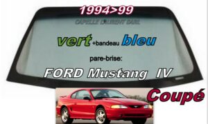 Pare-brise teinté vert +bandeau bleu FORD MUSTANG IV COUPE - 1994/99