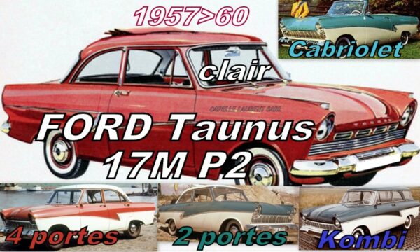 Pare-brise clair FORD TAUNUS 17M P2 - 1957/60