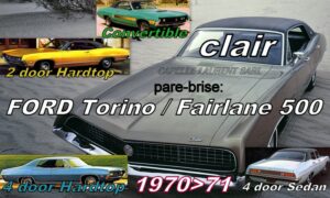 Pare-brise clair FORD FAIRLINE/TORINO 2/4D HARDTOP/4D SEDAN/CABRIOLET - 1970/71
