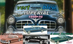 Pare-brise teinté vert +bandeau bleu IMPERIAL -  2/4D HARDTOP/SEDAN/LIMOUSINE  - 1955/56