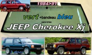 Pare-brise teinté vert +bandeau bleu JEEP CHEROKEE XJ - 1984/91