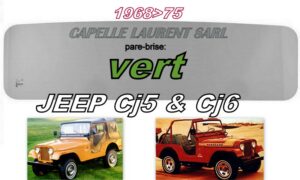 Pare-brise teinté vert JEEP CJ5 / CJ6 - 1968/75