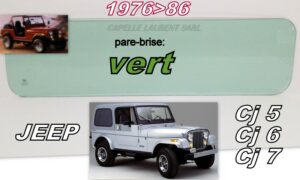 Pare-brise teinté vert JEEP CJ5 / CJ6 / CJ7 - 1976/86