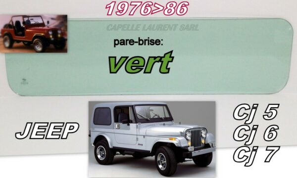 Pare-brise teinté vert JEEP CJ5 / CJ6 / CJ7 - 1976/86