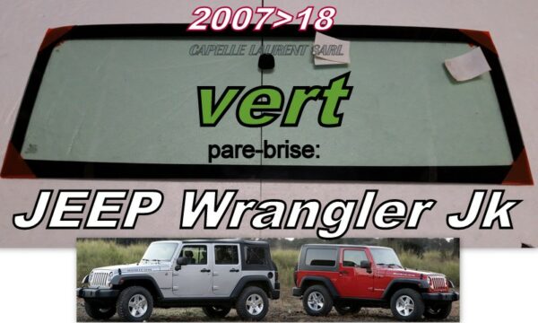 Pare-brise teinté vert JEEP WRANGLER JK - 2007/18