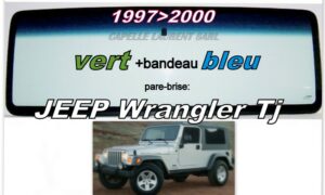 Pare-brise teinté vert +bandeau bleu JEEP WRANGLER TJ - 1997/2000