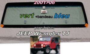 Pare-brise teinté vert +bandeau bleu JEEP WRANGLER TJ - 2001/06
