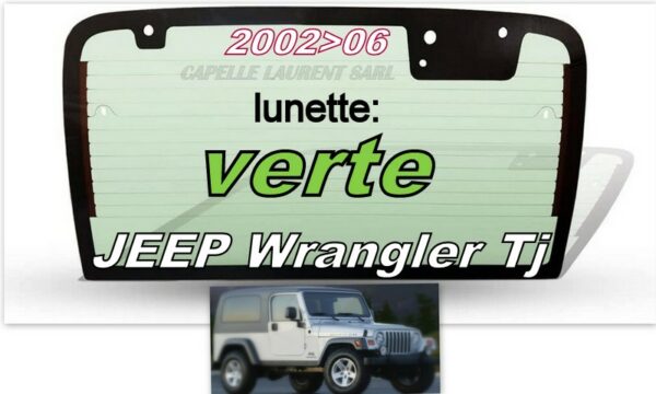 Lunette teintée verte JEEP WRANGLER TJ - 2002/06
