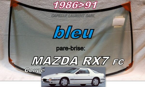 Pare-brise teinté bleu MAZDA RX7 FC - 1986/91