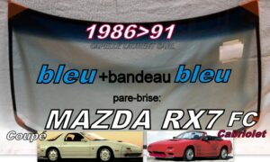 Pare-brise teinté bleu +bandeau bleu MAZDA RX7 FC - 1986/91