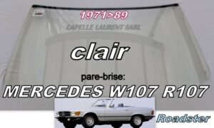 Pare-brise clair MERCEDES SL CABRIOLET W107/R107 - 1970/89