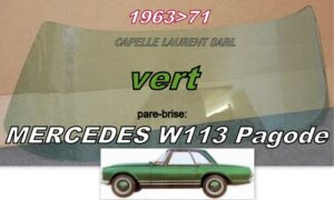 Pare-brise teinté vert MERCEDES PAGODE W113 - 1963/71