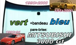 Pare-brise teinté vert +bandeau bleu MITSUBISHI 3000 GT - 1990/2000