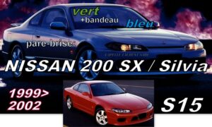 Pare-brise teinté vert +bandeau bleu NISSAN 200SX SILVIA S15 - 1999/2002