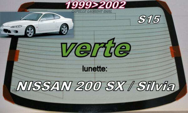 Lunette teintée verte NISSAN 200SX SILVIA S15 - 1999/2002