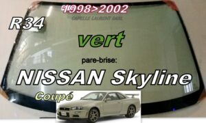 Pare-brise teinté vert  NISSAN SKYLINE R34 - 1998/02