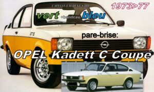 Pare-brise teinté vert +bandeau bleu OPEL KADETT C Coupé - 1973/79