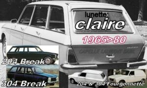 Lunette claire PEUGEOT 204/304 BREAK/FOURGONNETTE - 1969/80