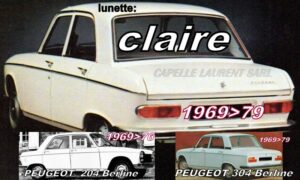 Lunette claire PEUGEOT 204/304 BERLINE - 1969/80