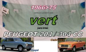 Pare-brise teinté vert PEUGEOT 204/304 COUPE/CABRIOLET - 1966/75