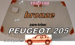 Pare-brise teinté bronze PEUGEOT 205  - 1983/98