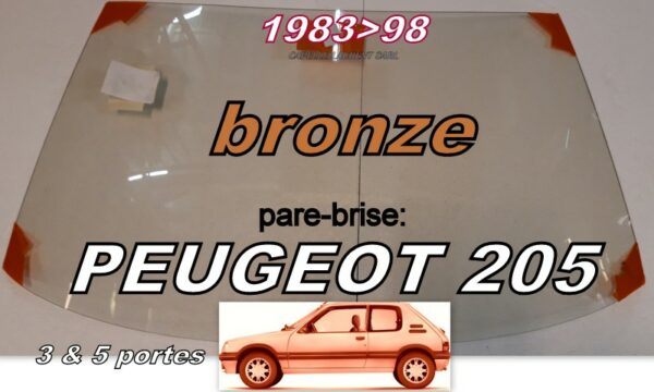 Pare-brise teinté bronze PEUGEOT 205  - 1983/98