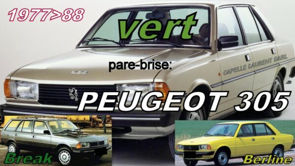 Pare-brise teinté vert PEUGEOT 305 - 1977/88