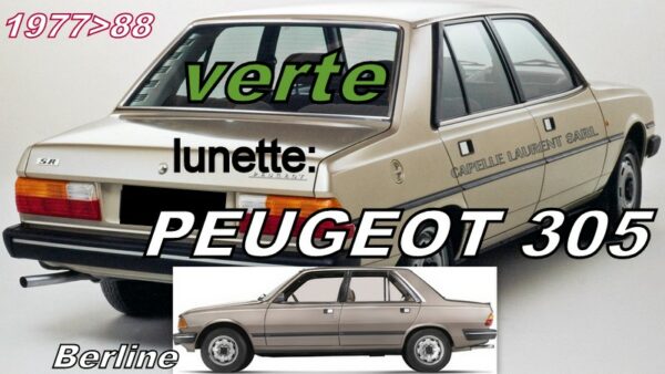 Lunette teintée verte PEUGEOT 305 - 1977/88