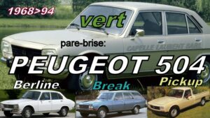 Pare-brise teinté vert PEUGEOT 504 BERLINE/BREAK/PICKUP - 1968/94