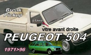 Vitre de porte avant droite claire PEUGEOT 504 Break & Pickup - 19671/96
