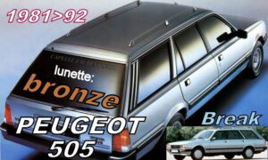 Lunette teintée bronze PEUGEOT 505  Break - 1979/92