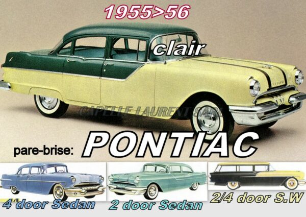 Pare-brise clair PONTIAC 2/4D SEDAN/SW - 1955/56