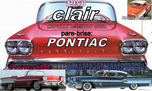 Pare-brise clair PONTIAC SPORT COUPE / CABRIOLET - 1958