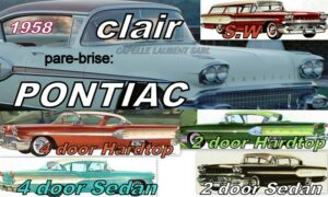 Pare-brise clair PONTIAC 2/4 D SEDAN/HT/SW - 1958