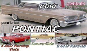 Pare-brise clair PONTIAC 2/4 D HT/CAB - 1959/60