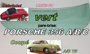 Pare-brise teinté vert PORSCHE 356 A/B/C COUPE/CABRIOLET - 1955/65