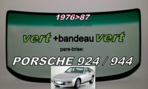 Pare-brise teinté vert +bandeau vert PORSCHE 924 / 944 - 1976/87