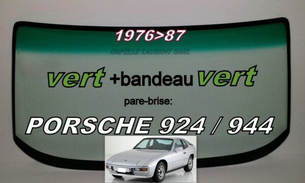Pare-brise teinté vert +bandeau vert PORSCHE 924 / 944 - 1976/87