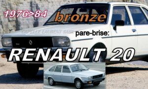 Pare-brise teinté bronze RENAULT 20 - 1976/84